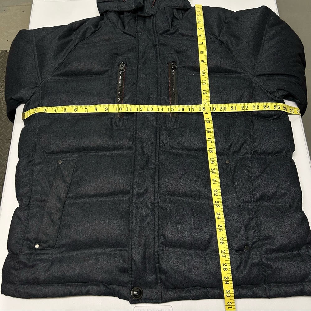 Hawke & Co Mens Down Puffer Coat XL Zip Hooded Navy Performance Cabin Trails - Picture 8 of 8